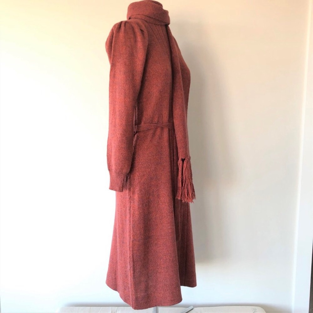 🔥🧡 💜🍁 Vintage Turtleneck Sweater Dress with Matching Scarf - Picture 4 of 11